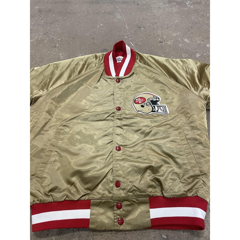 Vintage San Francisco 49ers Jacket Mens Medium Gold NFL Football Chalk Line - Picture 4 of 16